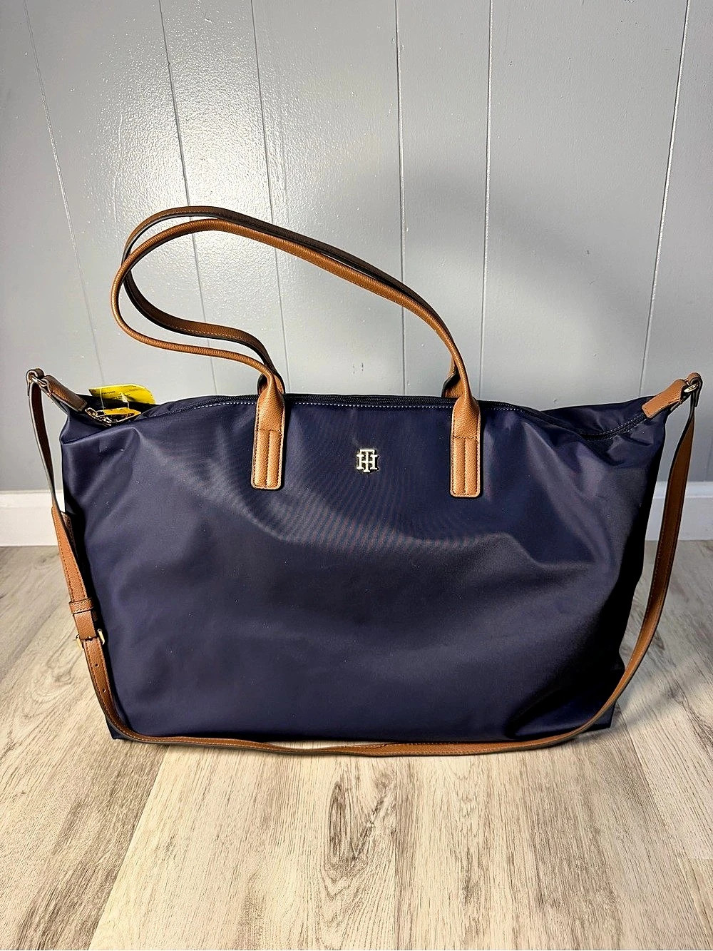 Tommy Hilfiger Navy & Brown Tote Bag